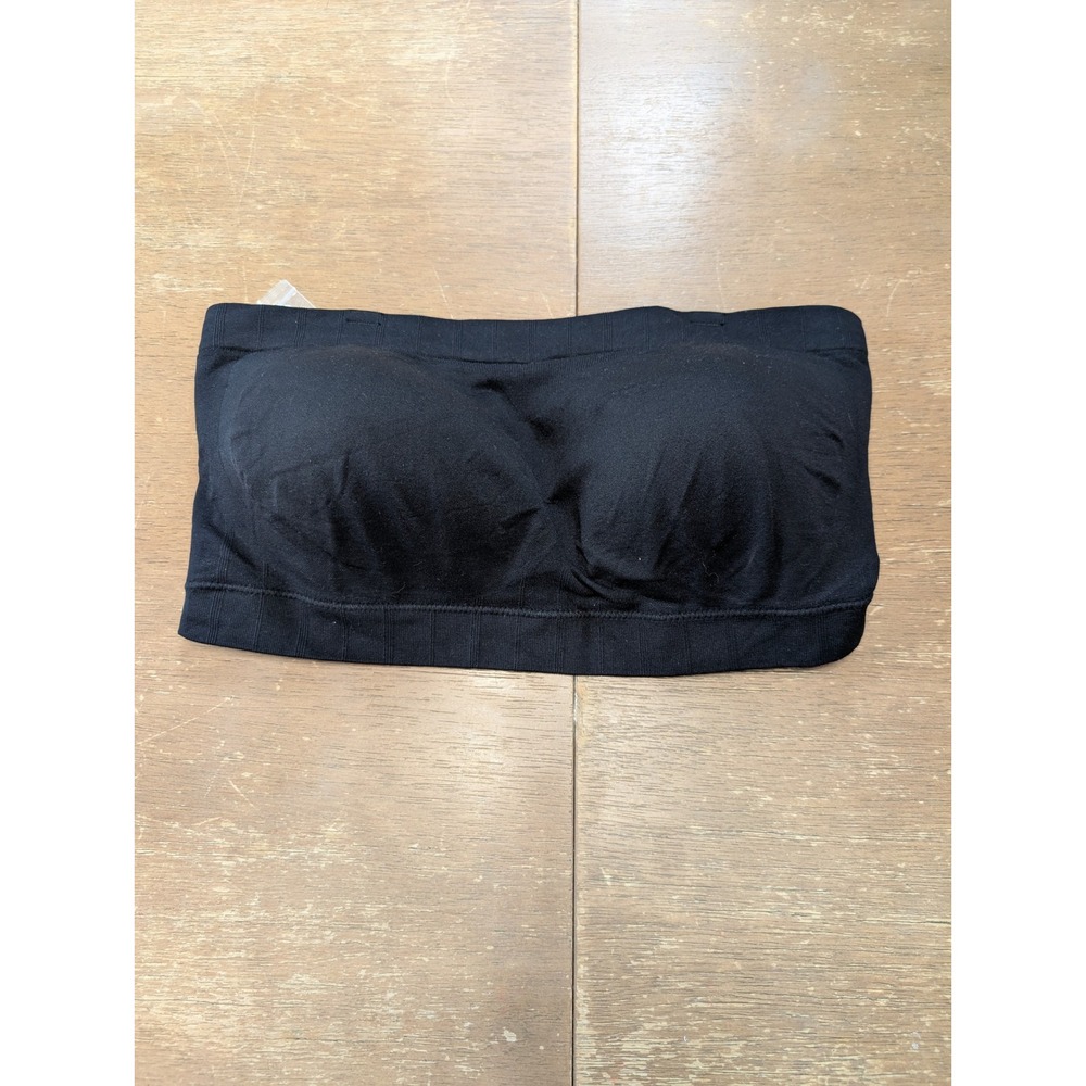 Truekind Black Seamless Bandeau Strapless Bra 2XL comfort basic minimalist